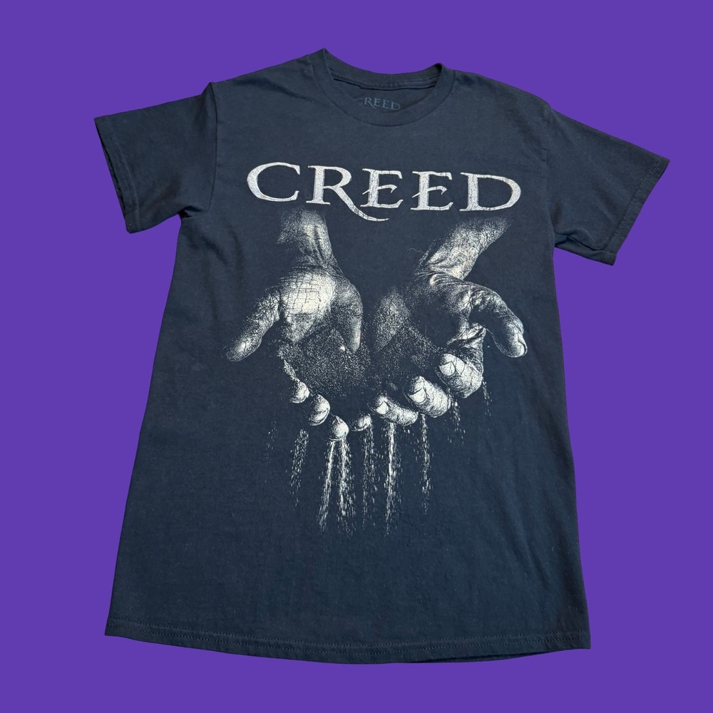Creed Hands & Sand T Shirt Mens S Black Post Grunge Rock Band Merch Graphic Tee